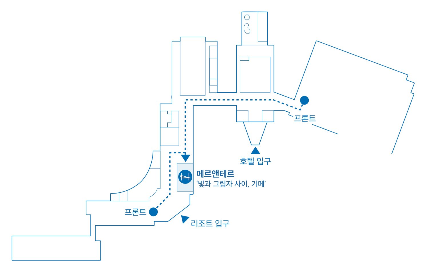 해비치 메르앤테르 위치 안내 지도